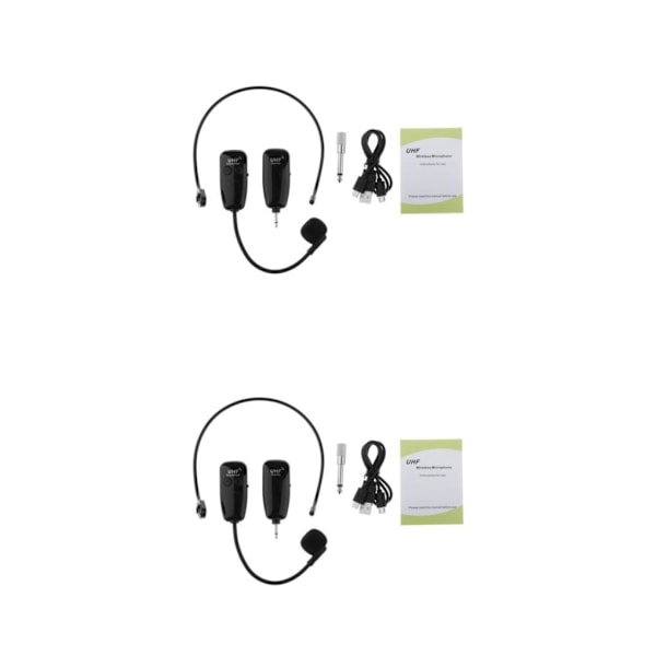 1/2 Mikrofon Headset System Head Mounted Call Center Mic För 2Set