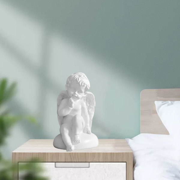 1/2 Resin White Angel Staty Desktop Decor Collection Window sitting 1Set