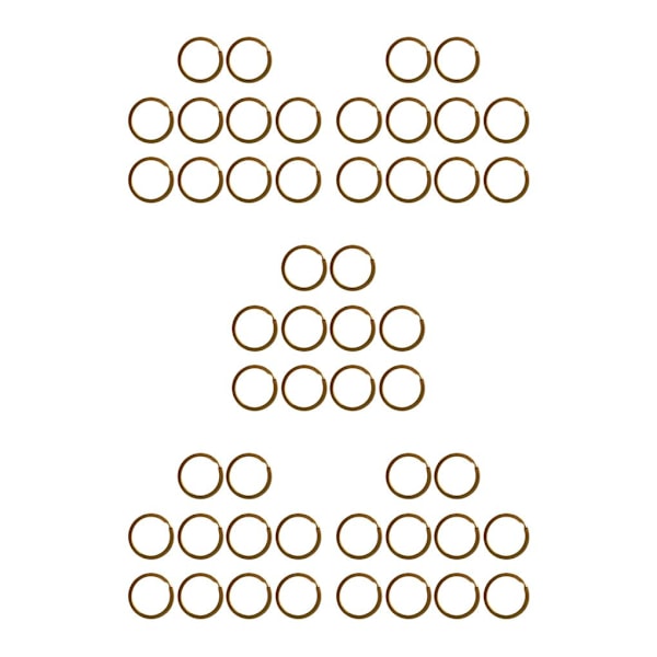 1/2/3/5 förpackning med 10 Mässing platt rund delad nyckelringar nyckel Gold 32mm 10 pcs 5PCS