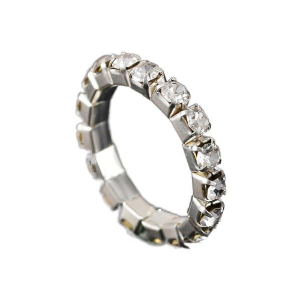 1/2/3/5 Stretch Crystal Ring Utsökt inläggning för Elegant silver 1 row 5PCS