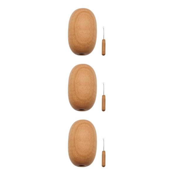 1/2/3 1 bit stoppande ägg med nål DIY Smooth Crochet 3PCS