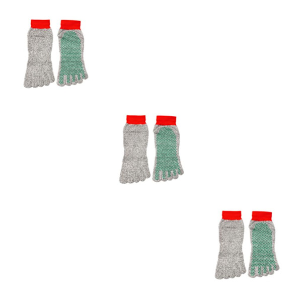 1/2/3/5 Ergonomiska 5-tå skärtåliga strumpor för utomhusbruk Gray green red bind 3Set