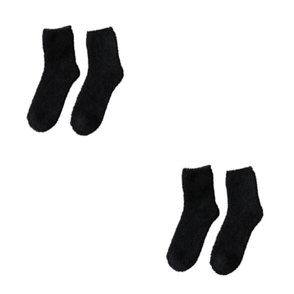 1/2/3/5 10 stycken extra tjocka och elastiska mjuka strumpor Black 2PCS