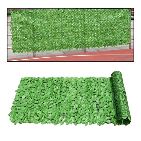 Konstgjorda Faux Leaf Sekretess Staket Skärm Hedge Trädgårdsdekor B(50x300cm) 19.65x117.9 Inch