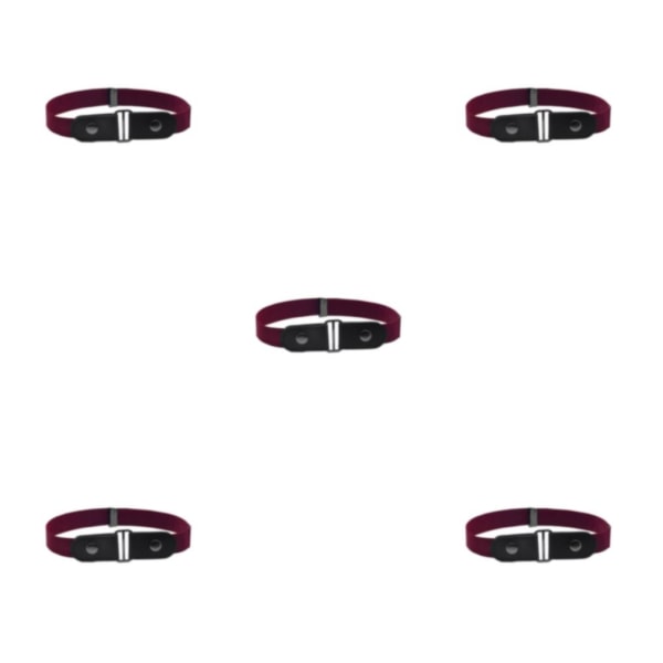 1/2/3/5 Bälte Inget Spänne Osynlig Moderiktig Långvarig Wine Red 5PCS