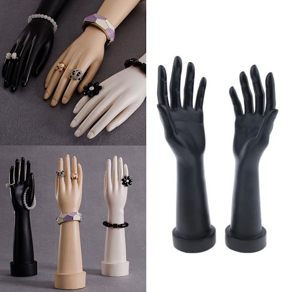 1/2 hand smycken display stativ kvinnlig hand skyltdocka modell rekvisita Black Left 1Set