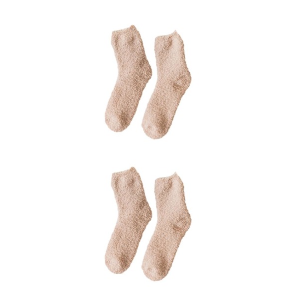 1/2/3/5 10 stycken extra tjocka och elastiska mjuka strumpor Khaki 2PCS