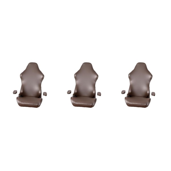 1/2/3 Gaming Chair Slipcovers Sträckbara för kontorsstol Coffee 3PCS