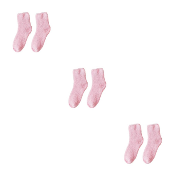 1/2/3/5 10 stycken extra tjocka och elastiska mjuka strumpor Pink 3PCS