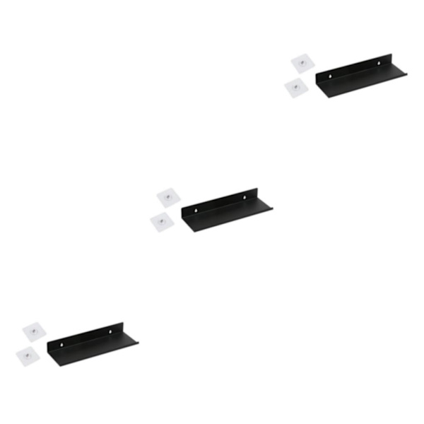 1/2/3 Skadefri För flytande väggmonterad hylla för hemmet Black M 3PCS