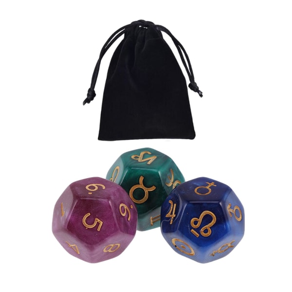 1/2/3/5 3st Akryl Astrologiska Tärningar Konstellationstärningar för Style C 1Set