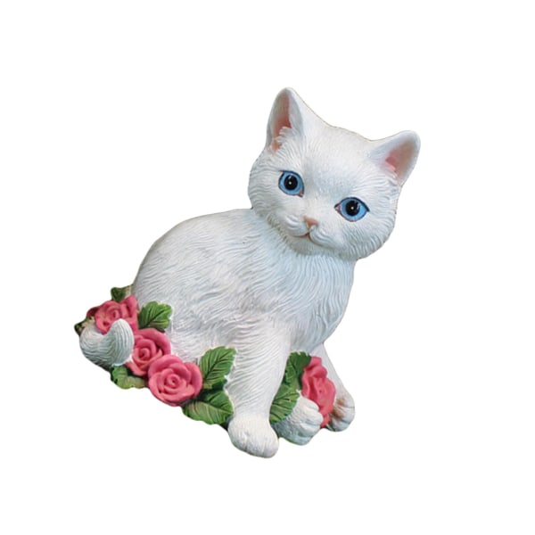 1/2 Modern Cat Figurine Resin Statue Collection för sovrum Rose 1Set