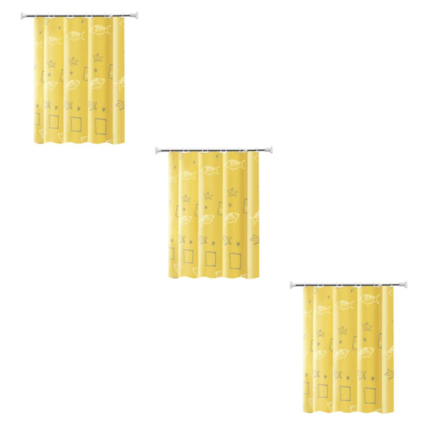 1/2/3 Gula polyestertyggardiner Vattentäta och varma mjuka 240W-200H 3PCS