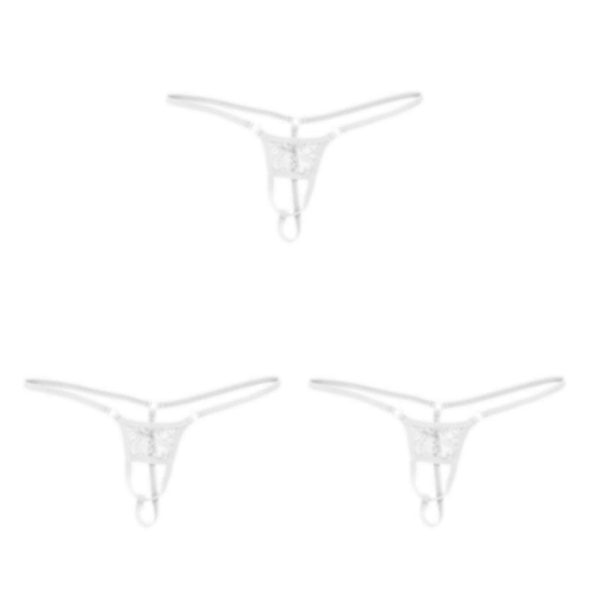 1/2/3/5 Herr med öppen front andas underkläder påse Brief String White 3Set