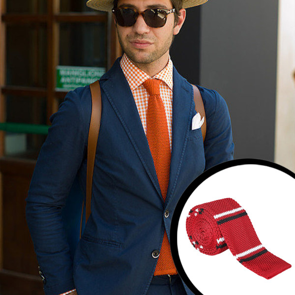 Skinny Tie för män Tunn Slim Solid formell stickad slips No.20 1ce9 | No.20  | Fyndiq
