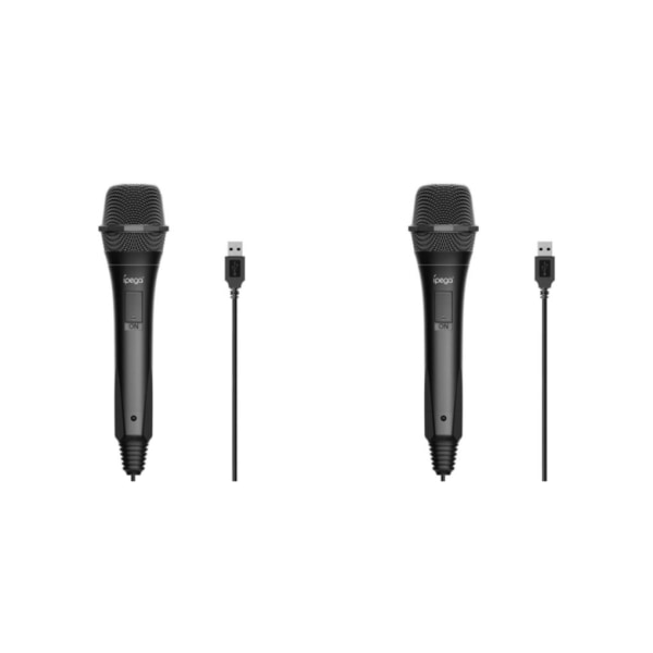 1/2 Black USB Handheld Game Microphone Singing MIC för För PS4 2Set
