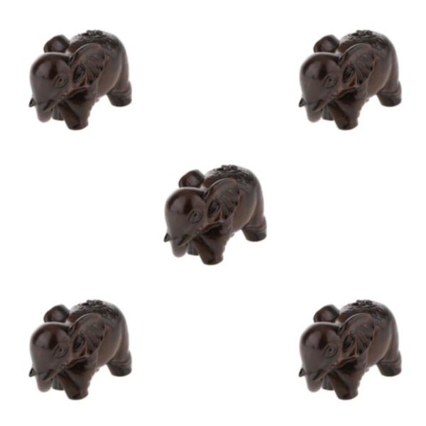 1/2/3/5 Trä Buddha Staty Staty Indien Staty Craft Ornament Elephant 5Set