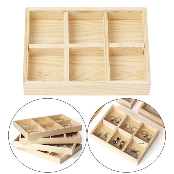 1/3/5 Smycken Display Fack Case Pärlor Hållare Ädelstensarmband 6 grids 7.87x5.91x1.38 Inch 1Set