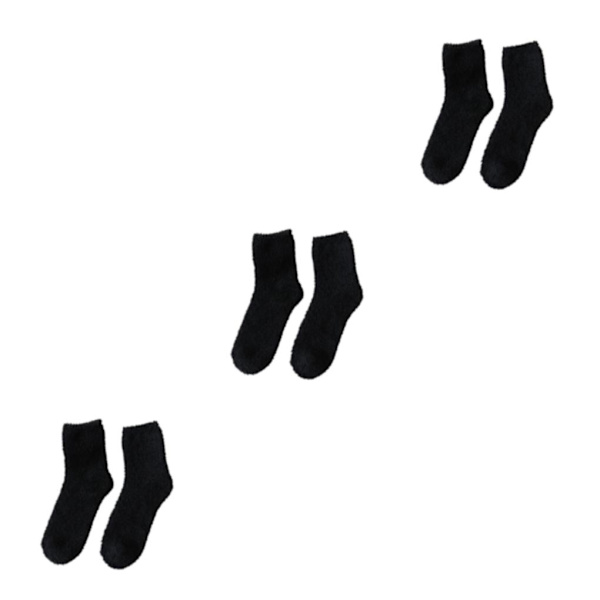 1/2/3/5 10 stycken extra tjocka och elastiska mjuka strumpor Black 3PCS