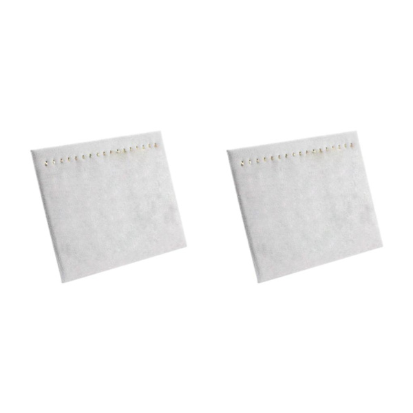 1/2 17 Hook Halsband Smycken Display Stand Pad Fack för Shower Grey 30x37cm 2Set