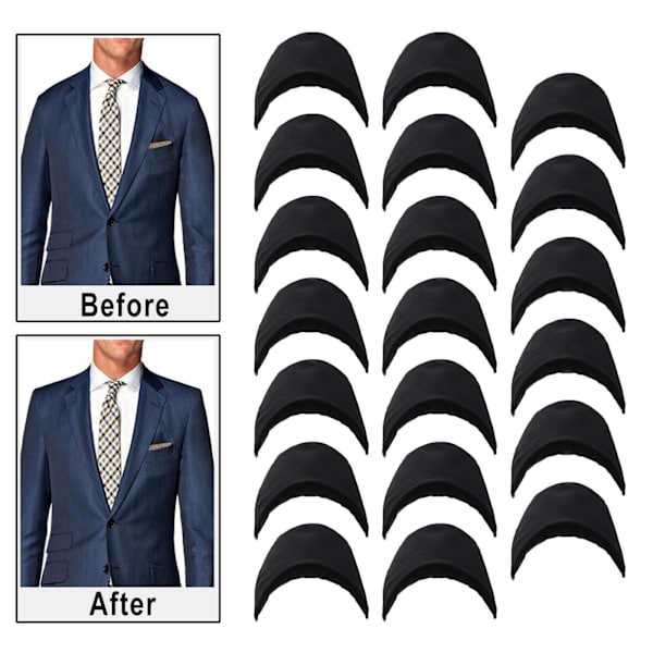 1/2 20 stycken Sy axelvaddar Passar till skjorta Praktisk för Black L 1Set