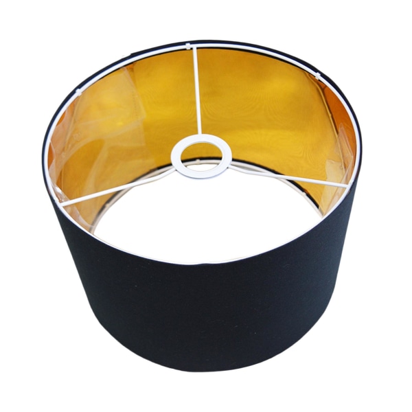 Enkel tyglampskärm Clip On Drum Lampskärm för matsalen Black 280mm x 200mm