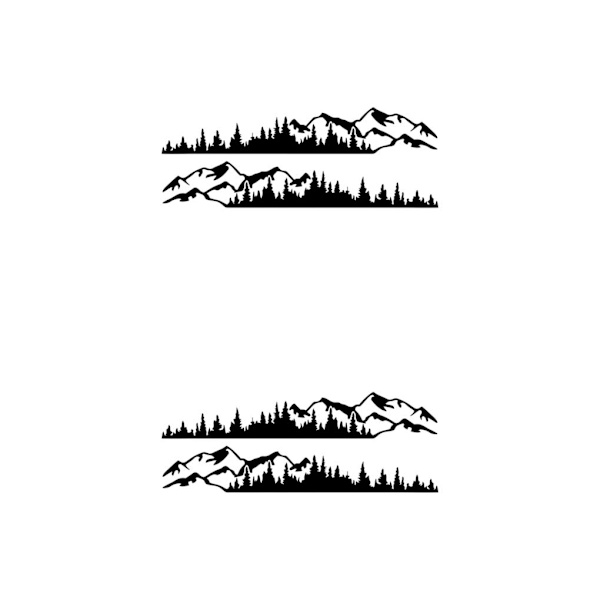 1/2/3/5 2 st PVC Mountain Forest Car Stickers Lätt att installera black 2Set