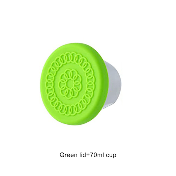 1/2/3/5 Wide Steel Cup Dressing Container Seal Salladsdressing Green lid 1 Pc