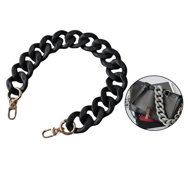 1/2 Flat Chain Strap Akrylkedjor För Charms Dekoration black 45CM 1Set