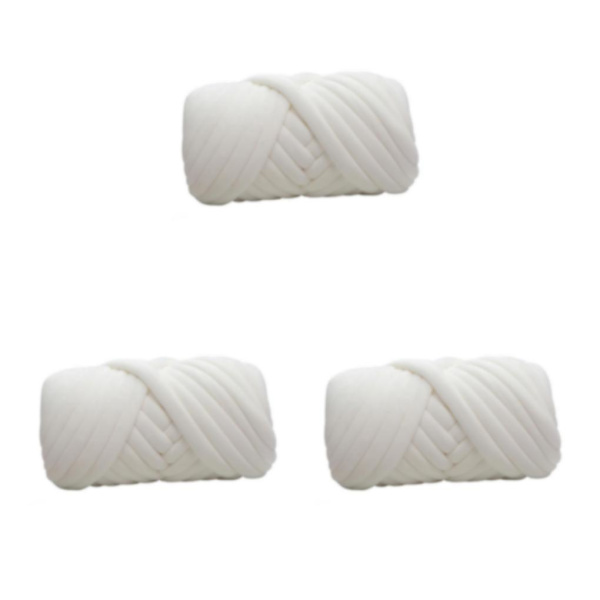 1/2/3 500G Velvet Bulky Chunky Yarn För Arm Stickkudde White 500g 3PCS