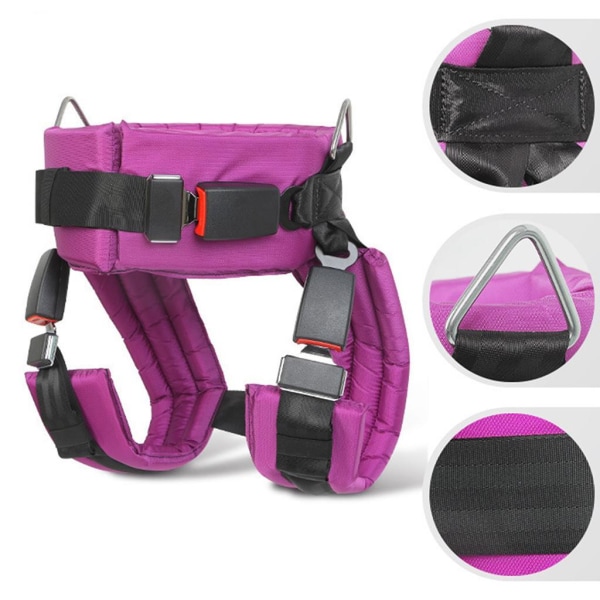 Nylon Bungee studsmattasele Skyddat säkerhetsbälte för barn Purple L