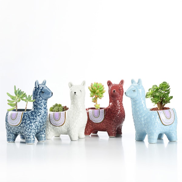 1/2/3 Animal Shape Krukor - Snygg hållbar keramisk blomväxt Crooked Head red 1 Pc