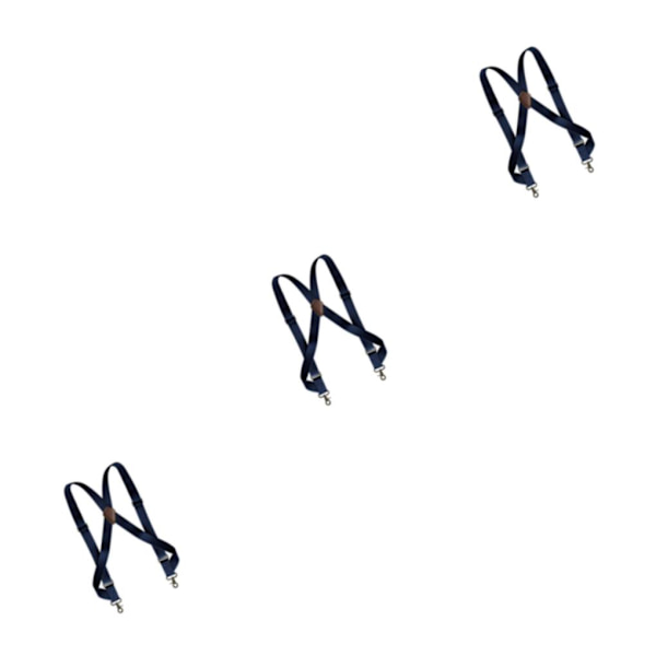 1/3/5 Mens Suspender Swivel Hook X Formad Elastisk 1,4 Bred Navy 3PCS