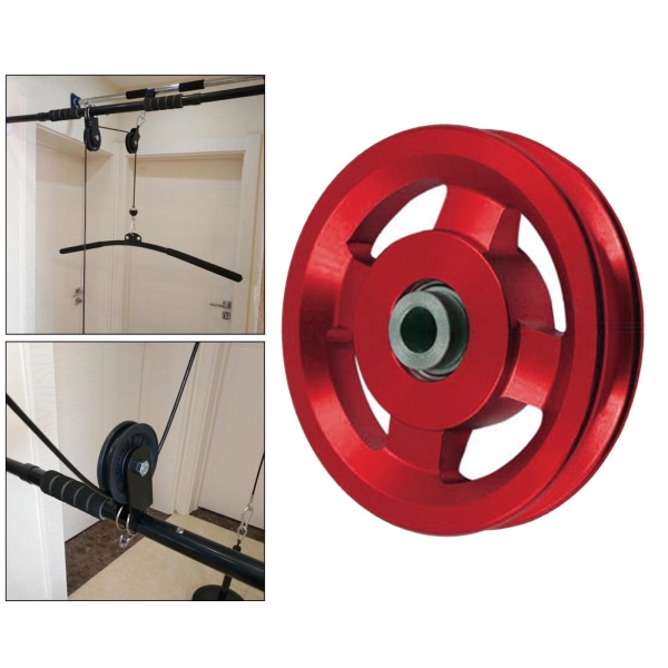 1/2/3/5 Universal Bearing Pulley Wheel Cable Gym Fitness Red 95mm 1 Pc
