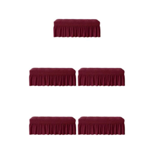1/2/3/5 lång cover Vattentät bänksitsmöbel Wine Red 5PCS