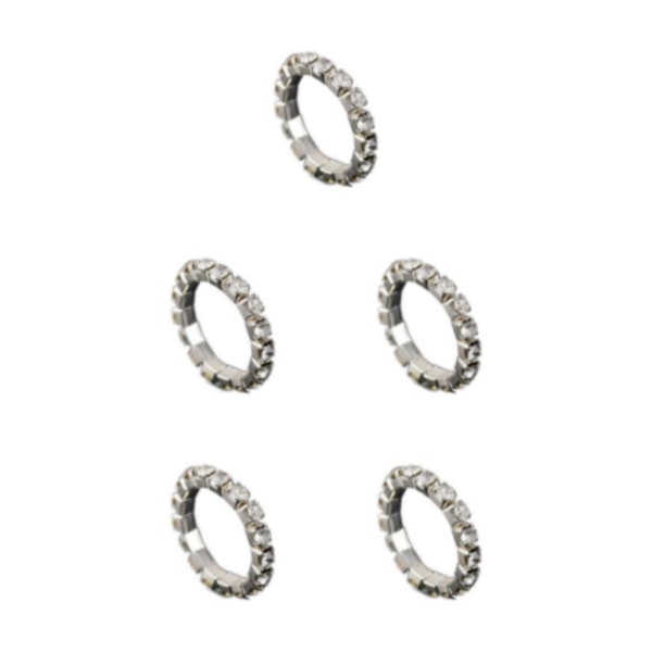 1/2/3/5 Stretch Crystal Ring Utsökt inläggning för Elegant silver 1 row 5PCS