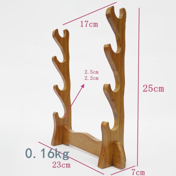 1/3 Samurai Display Stand Holder Rack för Wakizashi Tanto Wood 4 Layers 1 Pc