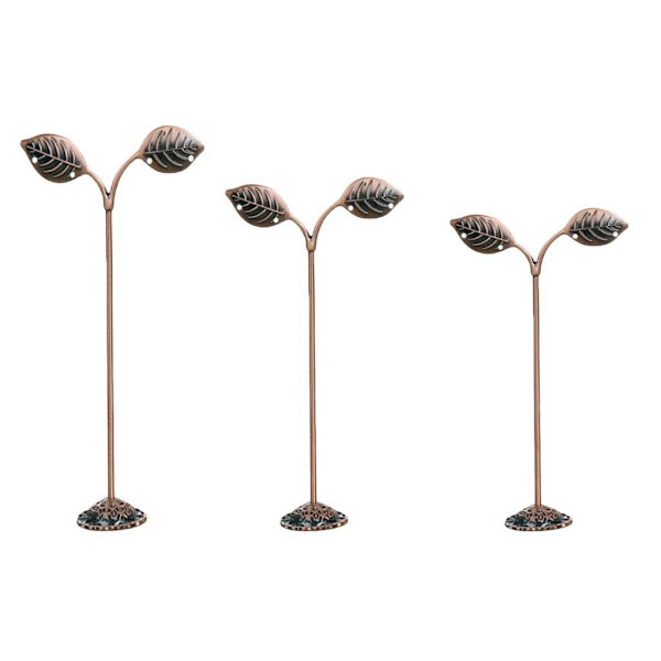 1/2/3/5 3x Iron T Bar Örhänge Halsband Smycken Display Stand Copper Leave 5Set