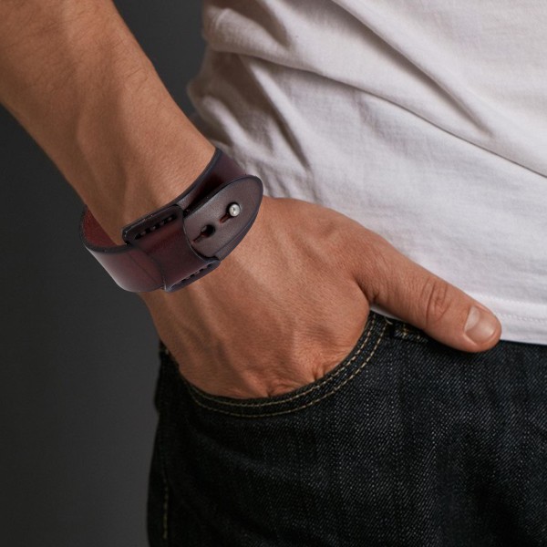 1/2/3 Herr Bred Armband Manschett Armband Handled Armband Punk för Brown 25.8x3.8cm 1Set