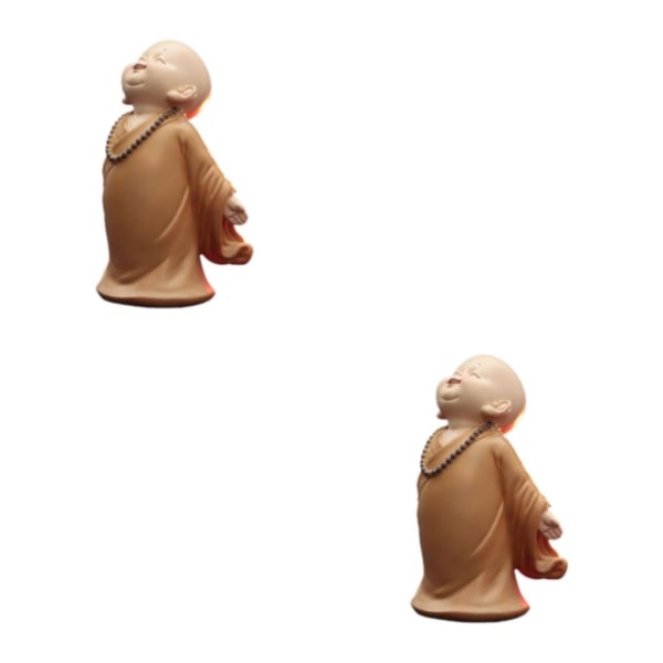 1/2/3 Söt Buddha Staty Monk Figurine Ornament Little för stand open hands height 10cm 2Set