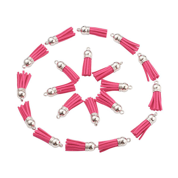 1/2/3/5 100 stycken Tofs Nyckelring Snygg DIY Tofs Tillbehör Rose Red-Silver 1Set