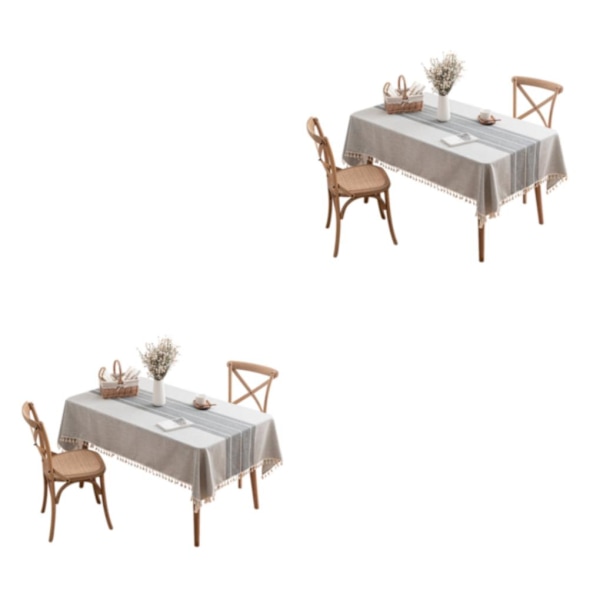 1/2 Elegant och tålig duk för hem och restaurang grey 135*135cm,1 2PCS