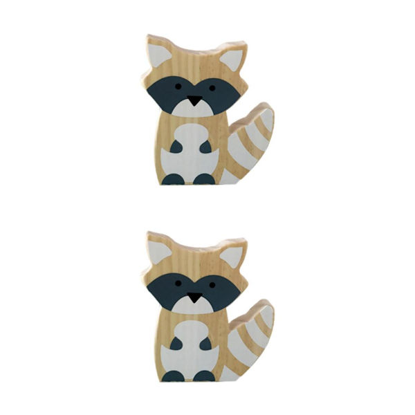 1/2/3 Trä För Fox Ornaments Dekor Väggkonst Dekoration Dark Grey 12x15cm 2Set