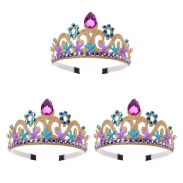 1/2/3 Crystal Girl Kids För Crown Dance Teens Costume Headdress Gold 12cm Dia 3Set