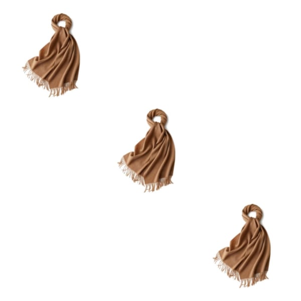 1/2/3 unisex halsduk med fransar Varm och mysig tubscarf för brown 3Set
