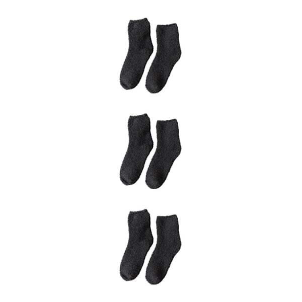1/2/3/5 10 stycken extra tjocka och elastiska mjuka strumpor Deep Grey 3PCS