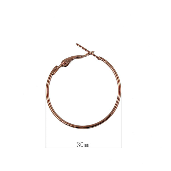 1/2/3/5 20 st 30 mm rund bågeögla, framställning av örhängen Rose Gold 1Set