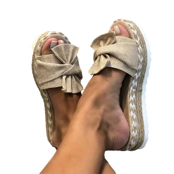 1/2 Kvinnors Plattform Skor Sommar Skor Sandal Fritidssandaler Beige 41 1 Pc