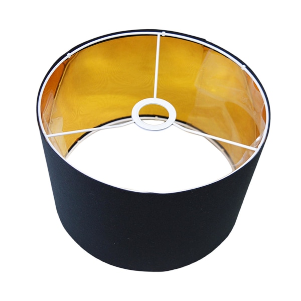 Enkel tyglampskärm Clip On Drum Lampskärm för matsalen Black 300mm x 200mm