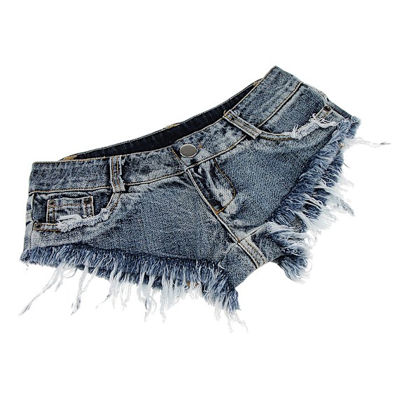 1/2 Kvinnor Slim Fit Low Waist Distressed Jeans Hot Micro Stretchy blue S 1Set
